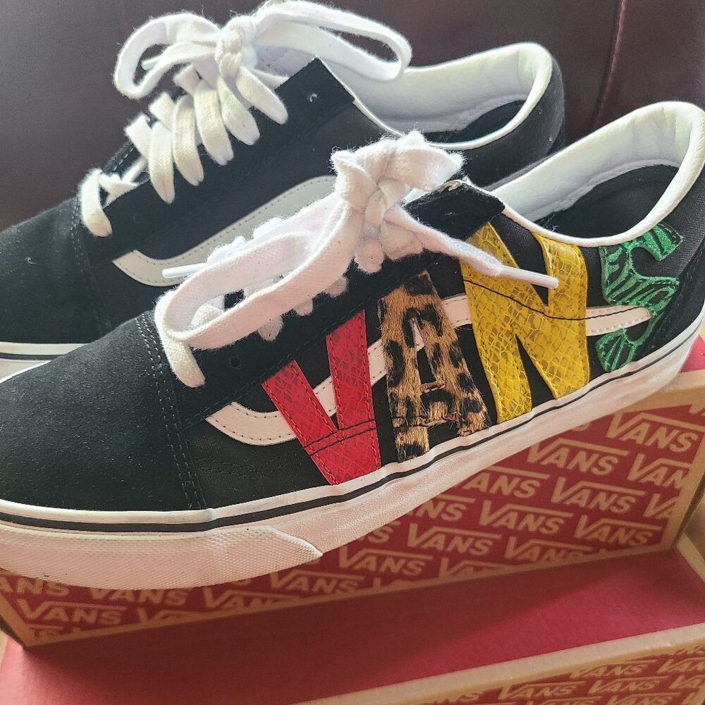 Rasta black and white vans